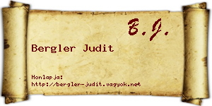 Bergler Judit névjegykártya